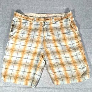 Tommy Bahama Linen Relax Shorts Plaid Orange Men’s Size 38 Chino